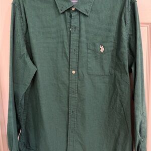 U.S. Polo Assn. Green Checkered Men's Button Down Shirt